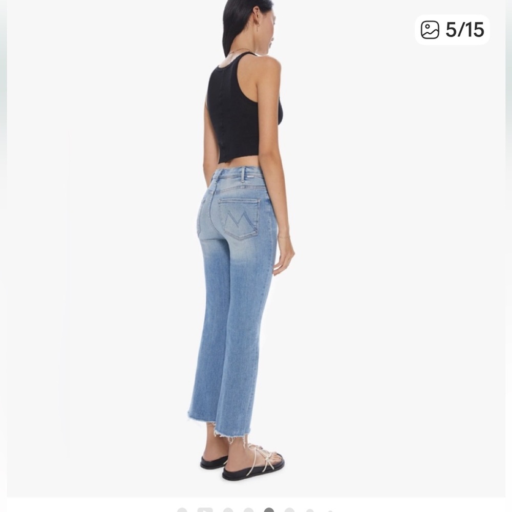 Mother The Hustler Ankle Fray Jeans Raw Hem NWT in Au Revoir size 31 - Picture 13 of 15